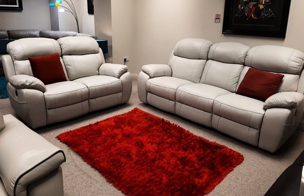Barcelona 3 seater and 2 seater  stone hide £1999 (SWANSEA SUPERSTORE)
