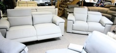 TORINO electric recliner 3 seater and 2 seater stone  grey  £2899 (SWANSEA SUPERSTORE) - Click for more details