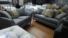 Hilton 3 seater and 2 seater grey scatter back £799 (SWANSEASUPERSTORE) - Click for more details