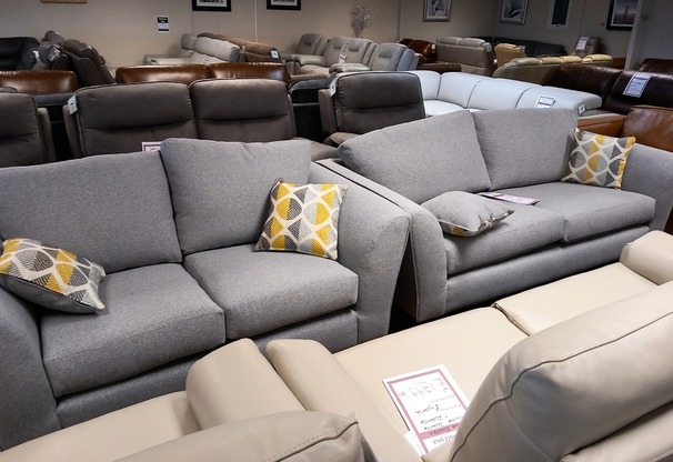 HILTON 3 SEATER AND 2 SEATER GREY £799 (SWANSEA  SUPERSTORE)