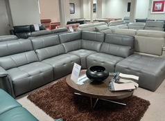 Asti electric recliner corner suite grey £1999 (SWANSEA  SUPERSTORE) - Click for more details