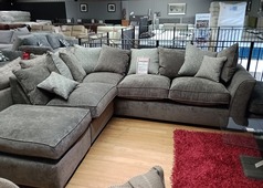 DORSET CORNER SUITE GREY FABRIC £1199 (SWANSEA SUPERSTORE) - Click for more details