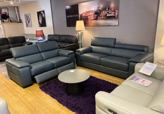 LAZIO 3  SEATER AND ELECTRIC RECLINER 2 SEATER BLUE £4499 (SWANSEA SUPERSTORE) - Click for more details