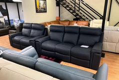 REFRAIN ELECTRIC RELCINER 3 SEATER AND STATIC 2 SEATER NAVY £1999 (SWANSEA SUPERSTORE) - Click for more details