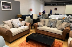 Darwin 3 seater and 2 seater brown/beige £899 (SWANSEA  SUPERSTORE) - Click for more details