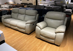 BARCELONA ELECTRIC RECLINER 3 SEATER AND 1 CHAIR STONE £1499 (SWANSEA SUPERSTORE) - Click for more details