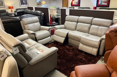 LILLE 3 SEATER ELECTRIC RECLINER, STATIC 2 SEATER, ELECTRIC RECLINER CHAIR TAUPE £2499 (SWANSEA  SUPERSTORE) - Click for more details