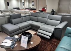 MONZA  ELECTRIC RECLINER CORNER SUITE DARK GREY £1999 (SWANSEA SUPERSTORE) - Click for more details
