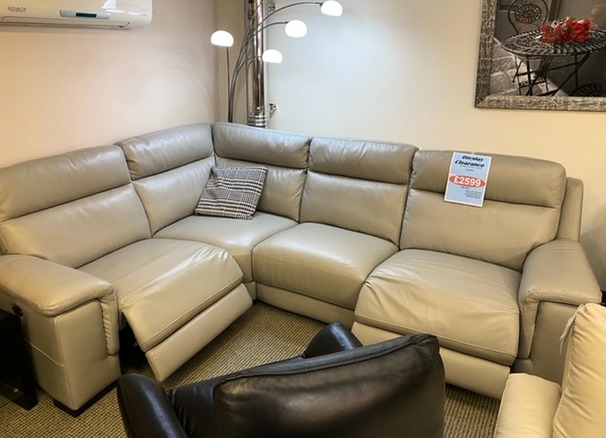 RENNES DOUBLE ELECTRIC RECLINER CORNER SUITE GREY £2499 (SWANSEA SUPERSTORE)