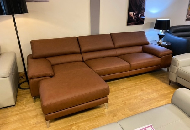 CARMEN CHAISE SOFA TAN £1999 (SWANSEA SUPERSTORE)