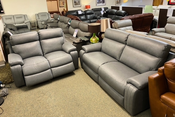 GRAYSON 3 SEATER AND 2 SEATER ELECTRIC RECLINER BLUE £2499 (SWANSEA  SUPERSTORE)