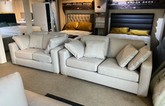 NYLAH 3 SEATER AND 2 SEATER GREY FABRIC  £799 (SWANSEA SUPERSTORE) - Click for more details