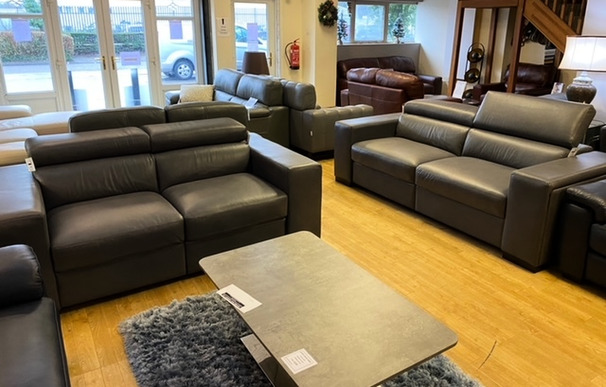 AARON 3 SEATER AND 2 SEATER DARK GREY £1999 (SWANSEA SUPERSTORE)