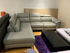 MONZA  electric recliner corner suite  grey £1799 (SWANSEA SUPERSTORE) - Click for more details