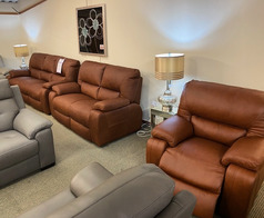 N T SORRENTO 3 SEATER, 2 SEATER POWER CHAIR RUST LEATHER £2999 (SWANSEA SUPERSTORE) - Click for more details