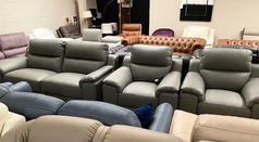 RIMINI 3 SEATER,  CHAIR AND ELECTRIC RECLINER CHAIR GREY £1999 (SWANSEA SUPERSTORE) - Click for more details