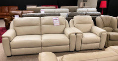 PARMA 3 SEATER AND 1 CHAIR CREAM £1799 SWANSEA SUPERSTORE. - Click for more details