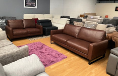 ETHAN 3 SEATER AND 2 SEATER BROWN £1299 (SWANSEA SUPERSTORE) - Click for more details