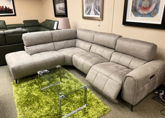 DIJON ELECTRIC RECLINER CORNER SUITE GREY £1799 (SWANSEA SUPERSTORE) - Click for more details