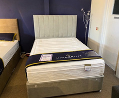 LANDSBURY 1400 DOUBLE MATTRESS- BASE WITH DRAWS AND HEADBOARD GREY £799 (BED SUPERSTORE) - Click for more details