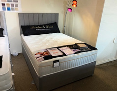 TRILOGY 1500 POCKET DOUBLE MATRESS DIVAN BASE-DRAWS AND HEADBOARD GREY £499 (SWANSEA BED SUPERSTORE) - Click for more details
