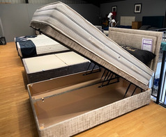 VERONA 1500 POCKET SPRUNG MATRESS -OTTOMAN BASE AND HEADBOARD GREY £799 (SWANSEA BED SUPERSTORE) - Click for more details