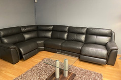 PARIS DOUBLE ELECTRIC RECLINER CORNER SUITE £2499 DARK GREY (SWANSEA SUPERSTORE) - Click for more details