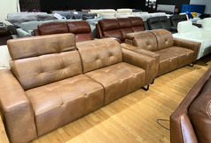 BARBERA 3 SEATER AND 2 SEATER DARK TAN £1999 (SWANSEA SUPERSTORE) - Click for more details