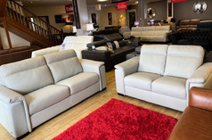 TANCREDI SUEZ 3 SEATER AND 2 SEATER STONE HIDE £2499 (SWANSEA SUPERTSORE) - Click for more details