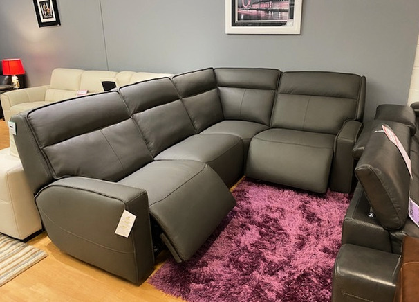 LUNA DOUBLE ELRCTRIC RECLINER CORNER SUITE DARK GREY £2799 (SWANSEA SUPERSTORE)