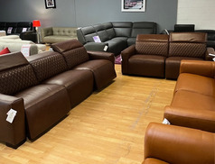 KASPER LARGE ELECTRIC RECLINER 3 SEATER AND ELECTRIC RECLINER MIDI SOFA DARK BROWN £3999 (SWANSEA SUPERSTORE) - Click for more details