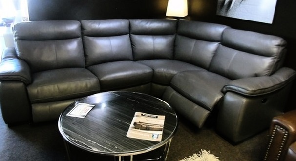 Marseille double electric recliner corner suite dark grey £2499 (SWANSEA SUPERSTORE)