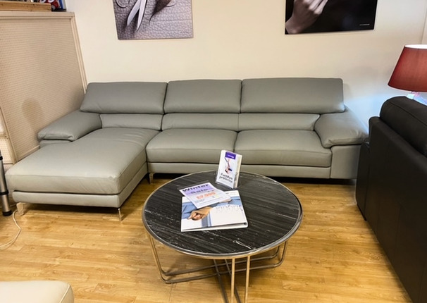 CARMEN CHAISE SOFA GREY £1999 (SWANSEA SUPERSTORE)