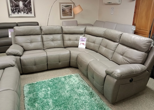 SIERRA ELECTRIC RECLINER CORNER SUITE GREY £1999 (SWANSEA SUPERSTORE)