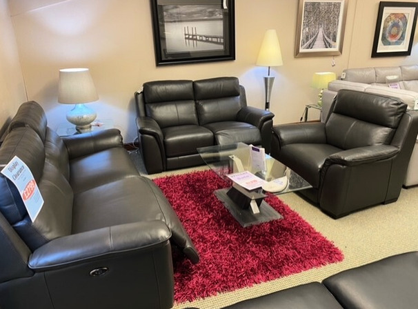 PARIS ELECTRIC RECLINER 3 SEATER, 2 SEATER AND CHAIR ANTHRACITE £2999 (SWANSEA SUPERSTORE)