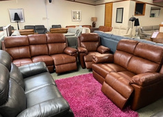 HOBART ELECTRIC RECLINER 3 SEATER, 2 SEATER AND CHAIR TAN £2999 (SWANSEA SUPERSTORE) - Click for more details