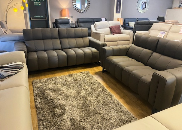 GENESI 3 SEATER AND 2 SEATER TAUPE GREY £3499 (SWANSEA SUPERSTORE)