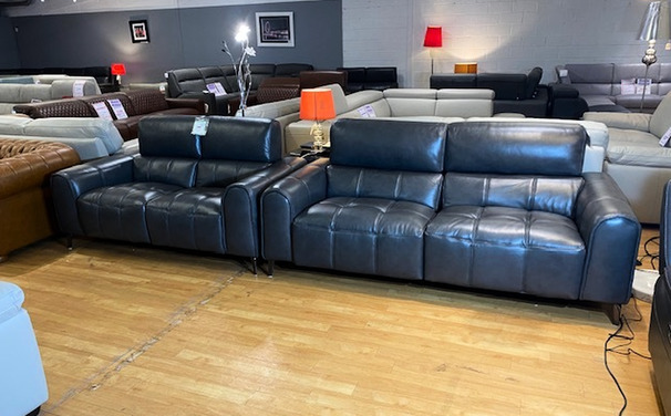 DIJON ELECTRIC RECLINER 3 SEATER AND 2 SEATER DARK GREY £3999 (SWANSEA SUPERSTORE)