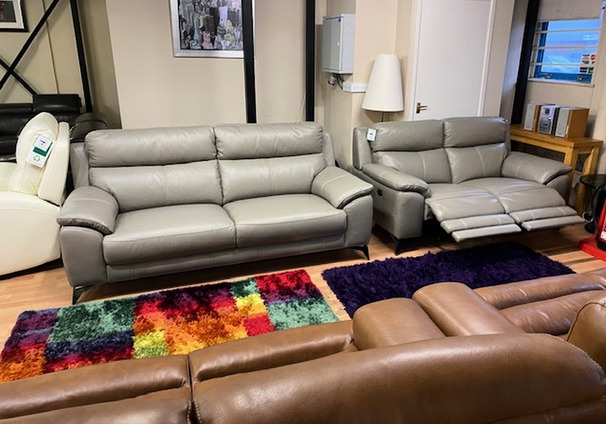 NARBONNE 3 SEATER AND ELECTRIC RECLINER 2 SEATER GREY £1799 (SWANSEA SUPERSTORE)