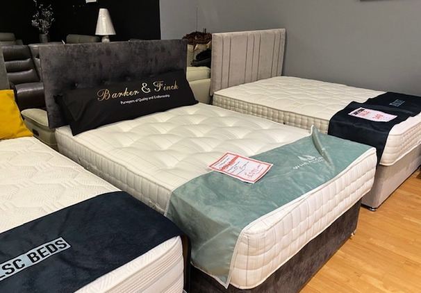 SWEET DREAM 4000 POCKET ORTHOPEDIC MATTRESS- BASE AND HEADBOARD GREY £499 ( SWANSEA BED SUPERSTORE)
