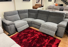MARSEILLE DOUBLE ELECTRIC RECLINER CORNER SUITE DARK GREY £1799 (SWANSEA SUPERSTORE) - Click for more details