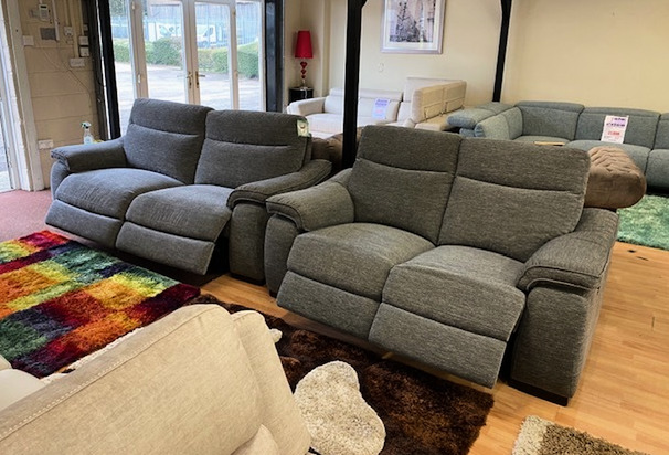 MARSEILLE ELECTRIC RECLINER 3 SEATER AND 2 SEATER DARK GREY £1799 (SWANSEA SUPERSTORE)
