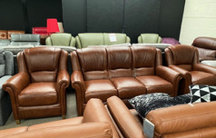 GRADI RIMINI 3 SEATER AND 2 CHAIRS  ANTIQUE BROWN £1999 (SWANSEA SUPESTORE) - Click for more details