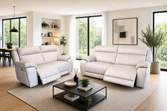 INDIGO ELECTRIC RECLINER 3 SEATER AND 2 SEATER BEIGE £999 (SWANSEA SUPERSTORE) - Click for more details