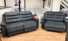 LONDON DOUBLE ELECTRIC RECLINER 3 SEATER AND 2 SEATER DARK GREY £999 - Click for more details