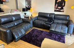 DIJON ELECTRIC RECLINER  3 SEATER AND 2 SEATER DARK  WITH CONSOLE GREY £3999 (SWANSEA SUPERSTORE) - Click for more details
