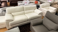 BRUN 3 SEATER, CHAIR AND STOOL- OFF WHITE £2499 (SWANSEA SUPERSTORE) - Click for more details