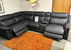 RENNES 2 DOUBLE ELECTRIC RECLINER CORNER SUITE WITH CONSOLE  DARK GREY £2499 (SWANSEA SUPERSTORE) - Click for more details