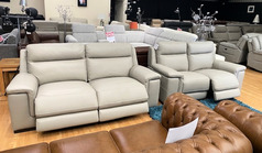 RENNES DOUBLE ELECTRIC RECLINER 3 SEATER AND 2 SEATER GREY £1999 (SWANSEA SUPERTSORE) - Click for more details